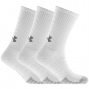 Under Armour Three Pack HeatGrear Crew Socks White